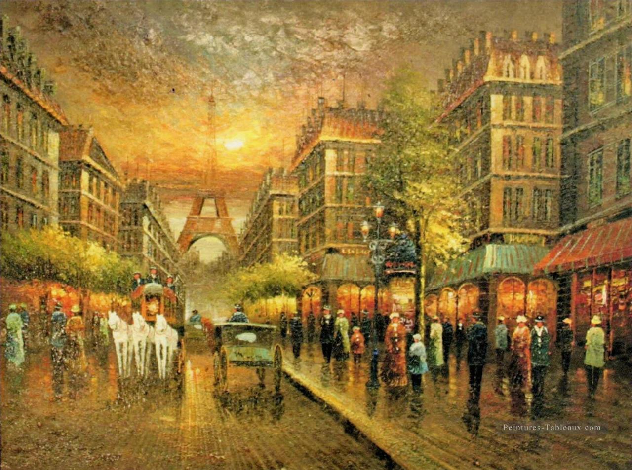 st032B scènes d’impressionnisme Parisien Peintures à l'huile